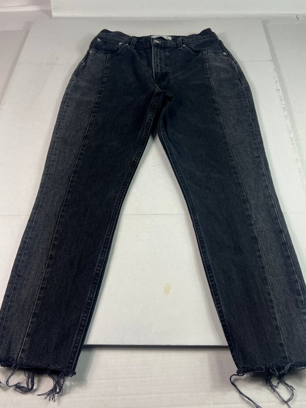 Abercrombie Fitch Jeans Women's 27x26* Mom High Rise Two Tone Black Denim Tag 4R